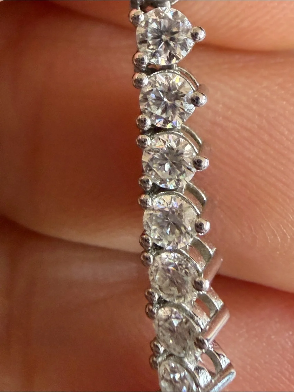925 Sterling Silver Moissanite Tennis Necklace 12–15 CT DEW 18” 3.2mm 17.9g